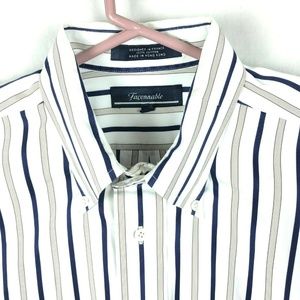 Faconnable Long Sleeve Button Stripe Dress Shirt M